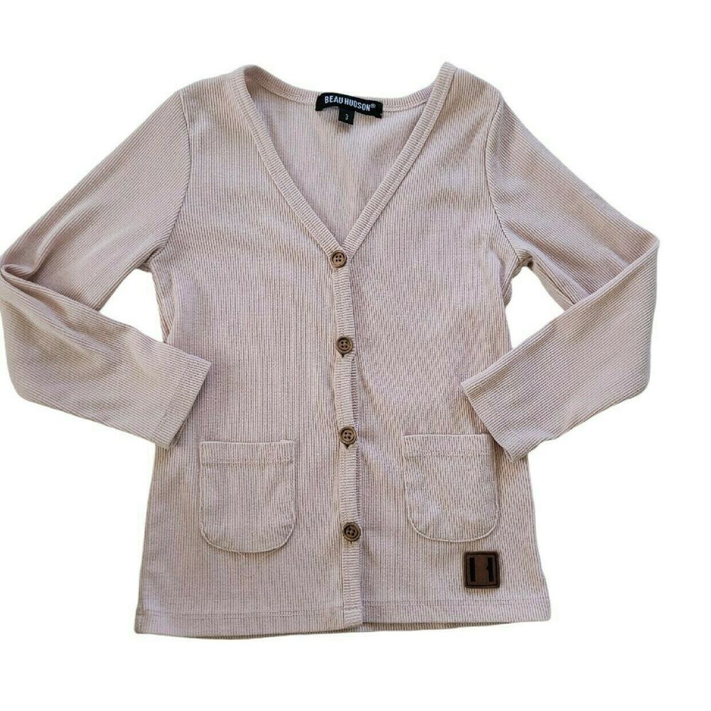 Beau Hudson Pink Ribbed Cardigan